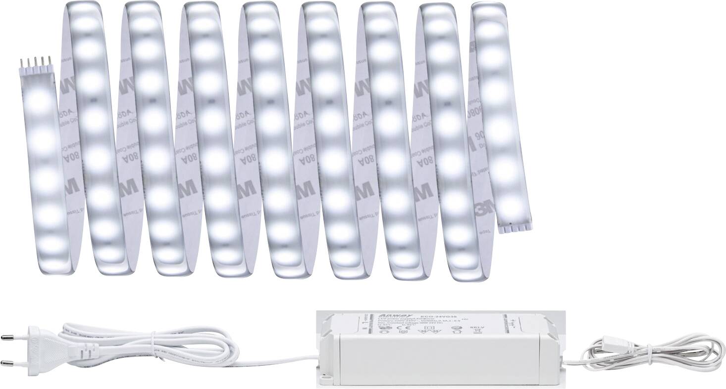 Paulmann MaxLED 500 70665 LED-båndbasissæt med stik 24 V 3 m Dagslyshvid 1 stk-0