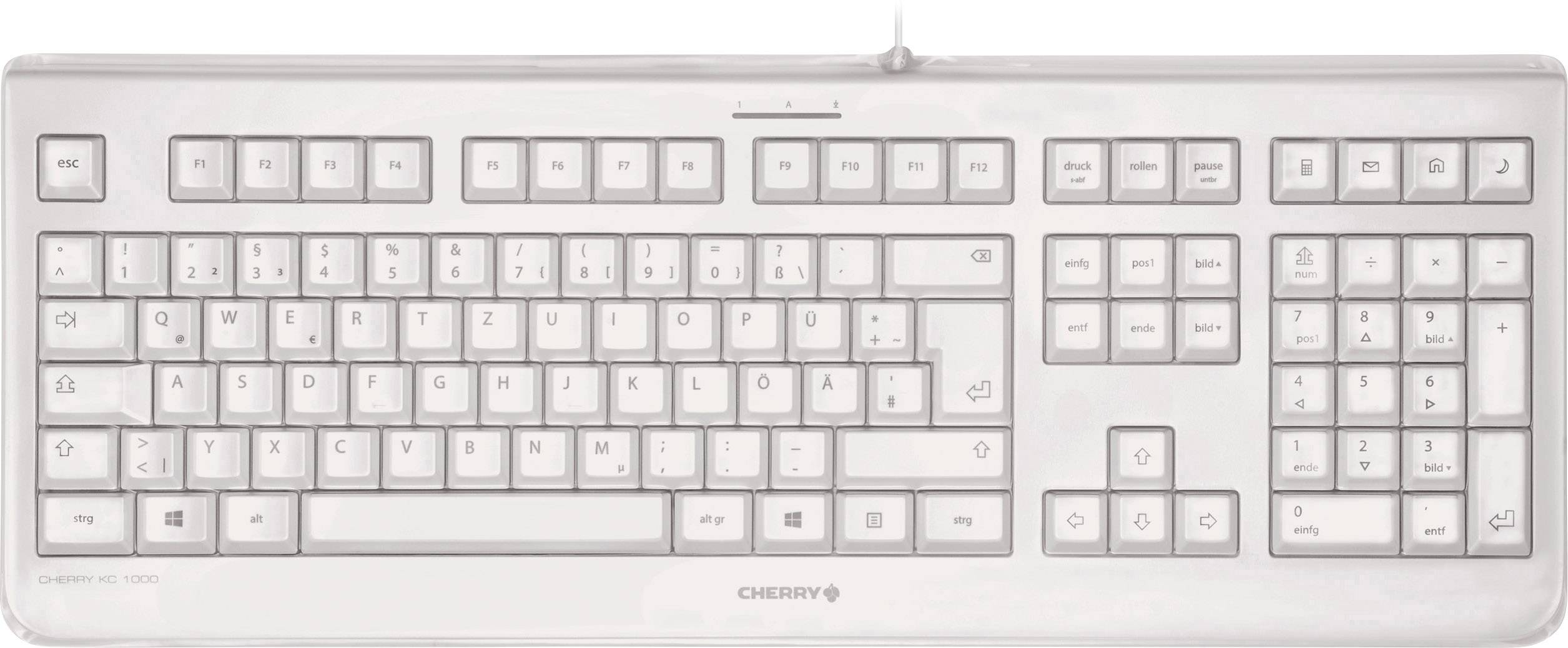 CHERRY KC 1068 USB Tastatur Schweiz, QWERTZ Grå Stænkvandsbeskyttet, Støvtæt