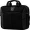Sort laptoptaske med håndtag og lynlås, velegnet til sikker transport af bærbare computere.