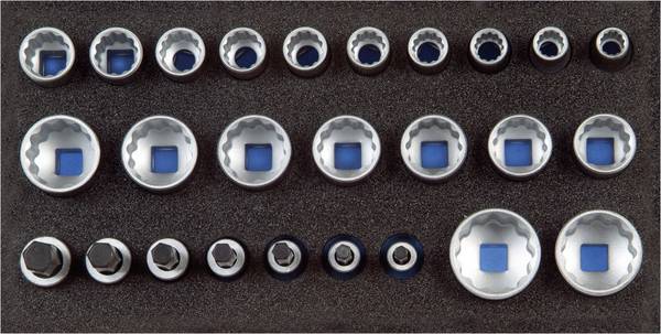 Gedore 1500 CT1-D 19 Topnøgleindsats-sæt  1/2" (12,5 mm) 26 dele 2308916