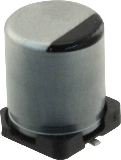 En cylindrisk metalknap med en sort peger på en sort sokkel, muligvis en elektronisk drejeregulator eller -kontakt.