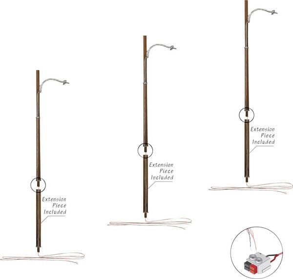 Woodland Scenics N Træmaslampe enkel Færdig model WJP5638 3 stk