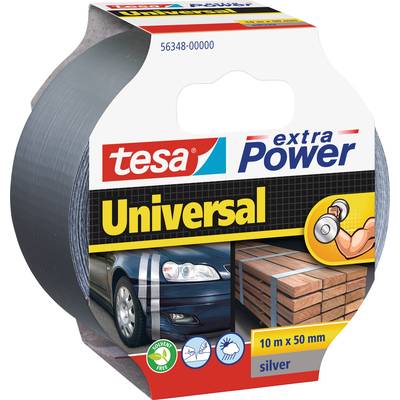 tesa UNIVERSAL 56348-00000-06 Tekstiltape tesa® extra Power Sølv (L x B) 10 m x 50 mm 1 stk