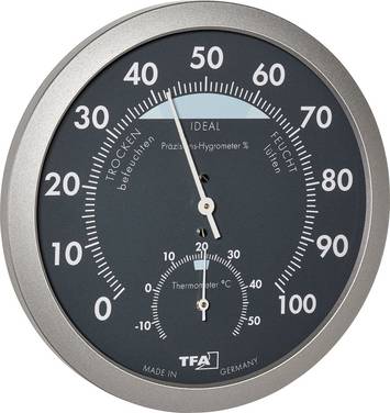 TFA Dostmann 45.2043.51 Termo- /hygrometer Antracit, Sølv 45.2043.51