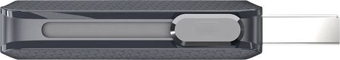 Sort USB-stik med afrundede hjørner og sølvfarvet stik.