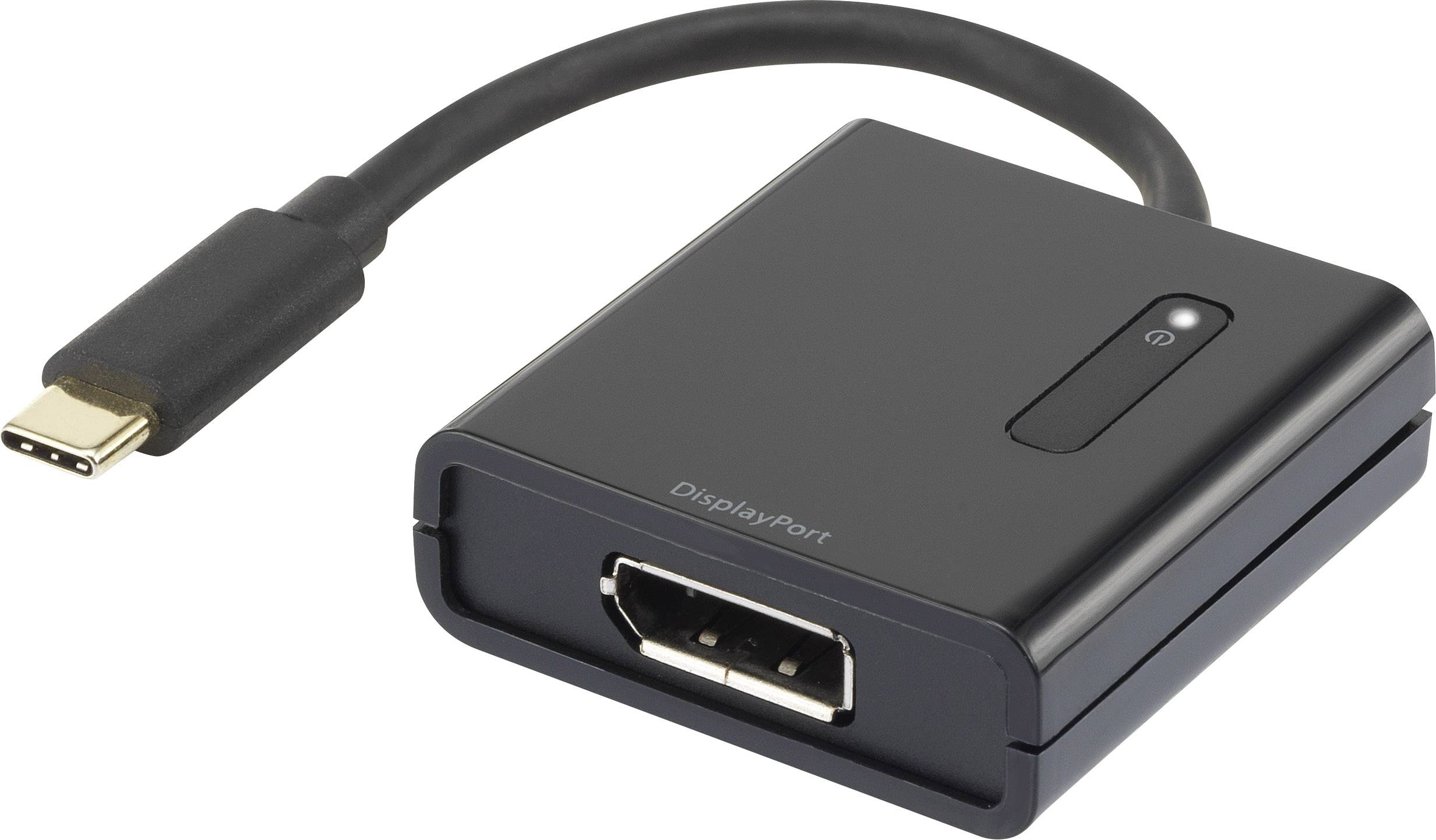 Renkforce RF-4475103 USB / DisplayPort Adapter [1x USB-C® stik - 1x DisplayPort-bøsning] Sort forgyldte stik 15.00 cm