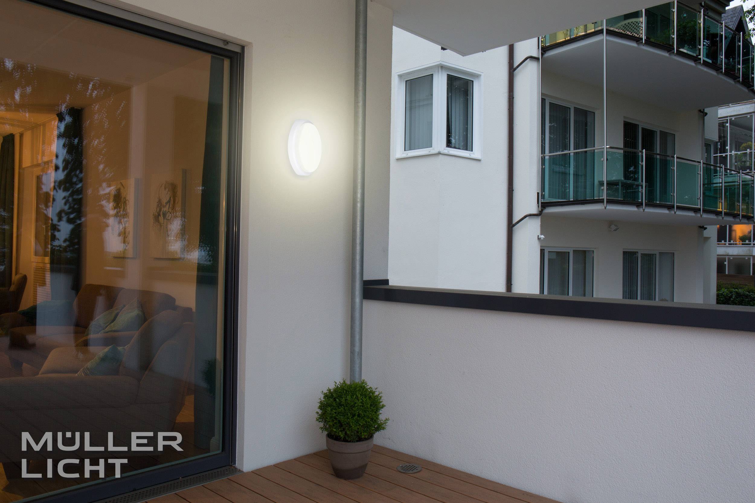 StarLicht Bulkhead LED-Feuchtraumleuchte med bevægelsessensor LED (RGB) LED indbygget 8 W Neutralhvid Hvid