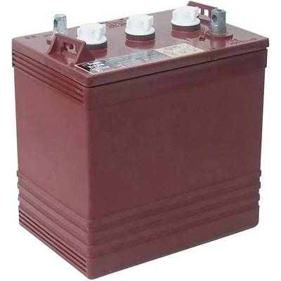 Et rødt bilbatteri med to forbindelser synlige øverst. Egnet til motorkøretøjer og viser standarddesign og karakteristika for et blysyrebatteri.