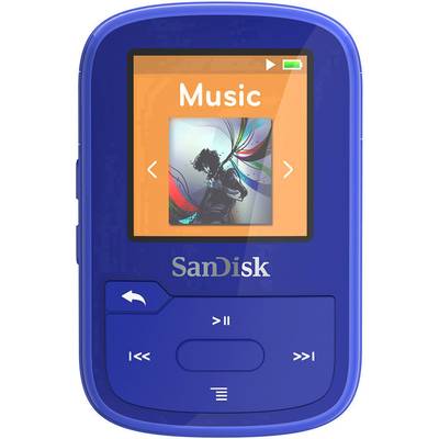 SanDisk  MP3-afspiller 16 GB Blå  Fastgørelsesclips, Bluetooth®, Vandtæt