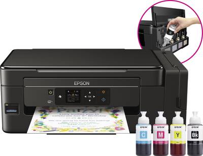 Epson ET-2650 Farve inkjet A4 Printer, scanner, kopimaskine WLAN, Blækbeholder-system |
