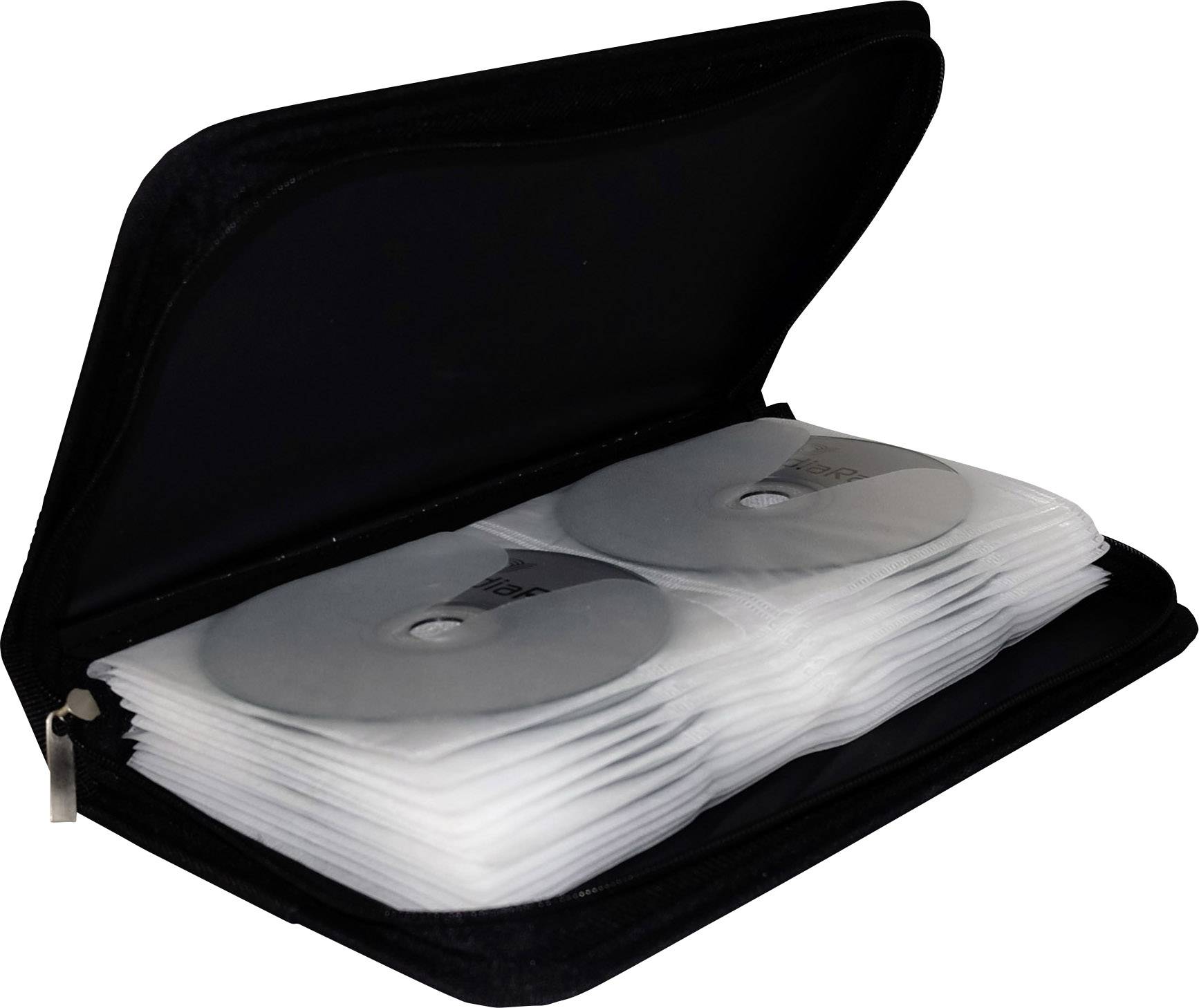 Borgerskab kranium afvisning MediaRange CD-lomme 48 CD'er/DVD'ers/Blu-rays Nylon® Sort 1 stk (B x H x T)  289 x 49 x 161 mm BOX51 | Conradelektronik.dk