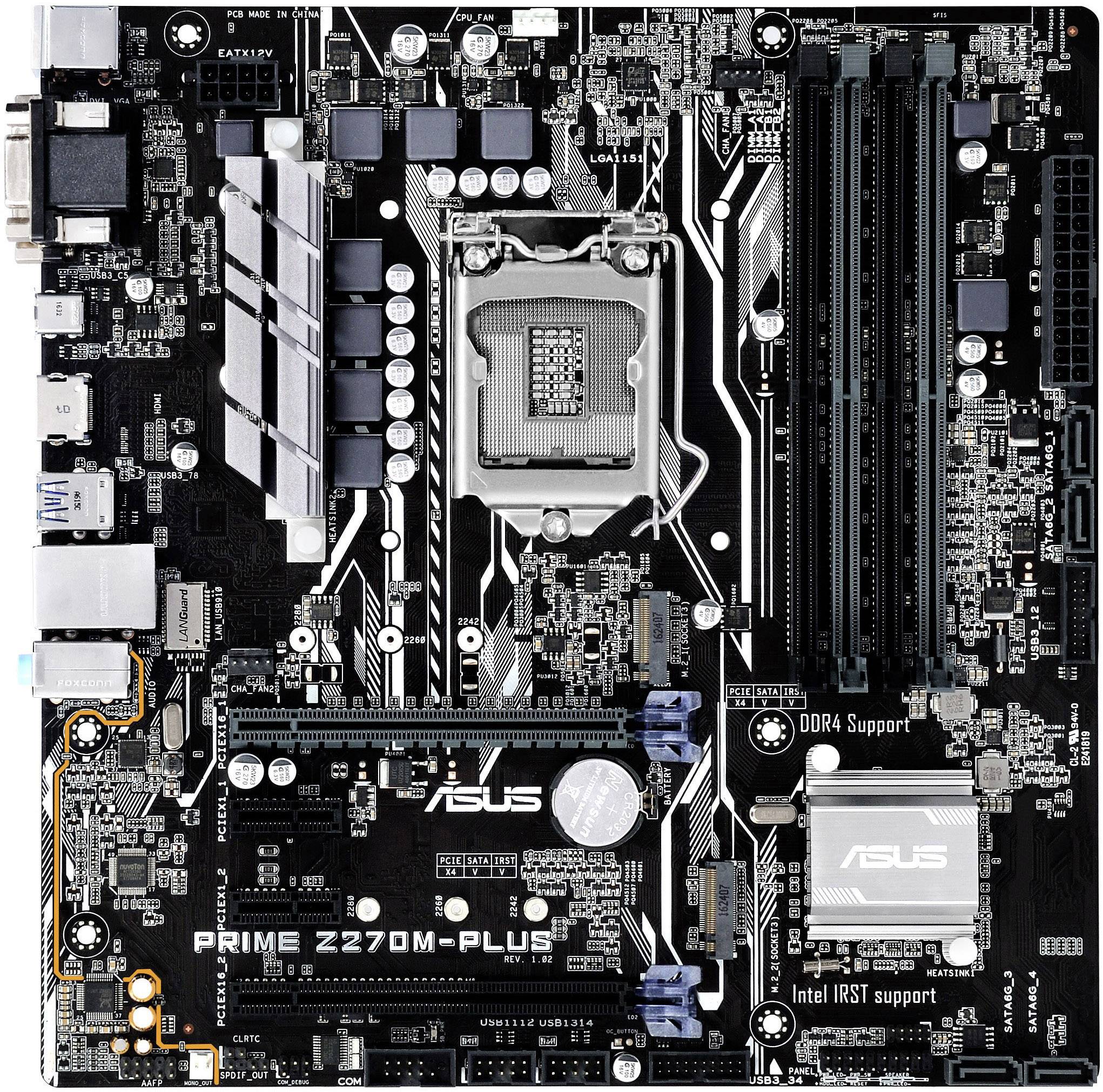 Asus PRIME Z270M-PLUS Bundkort Sokkel Intel® Formfaktor Mini-ATX Mainboard-chipsæt Intel® Z270 | Conradelektronik.dk