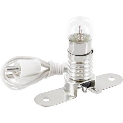 Glødelampe med metalfatning og kabel. Egnet til montering i elektriske apparater.