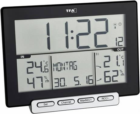 TFA Dostmann Trinity Trådløst termo-/hygrometer Sort 30.3058.01