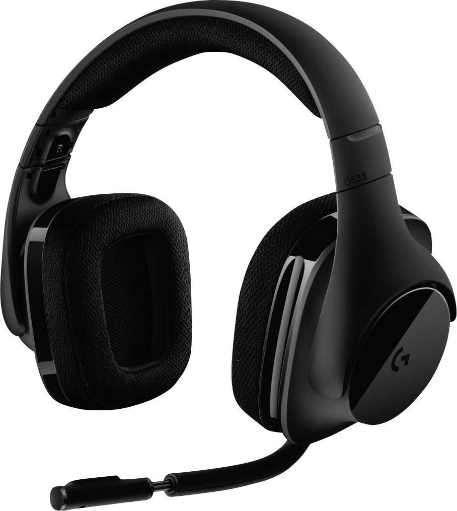 Logitech Gaming G533 Over Ear-hovedtelefoner Gaming 7.1 Sort Mikrofon-støjreduktion, Noise | Conradelektronik.dk