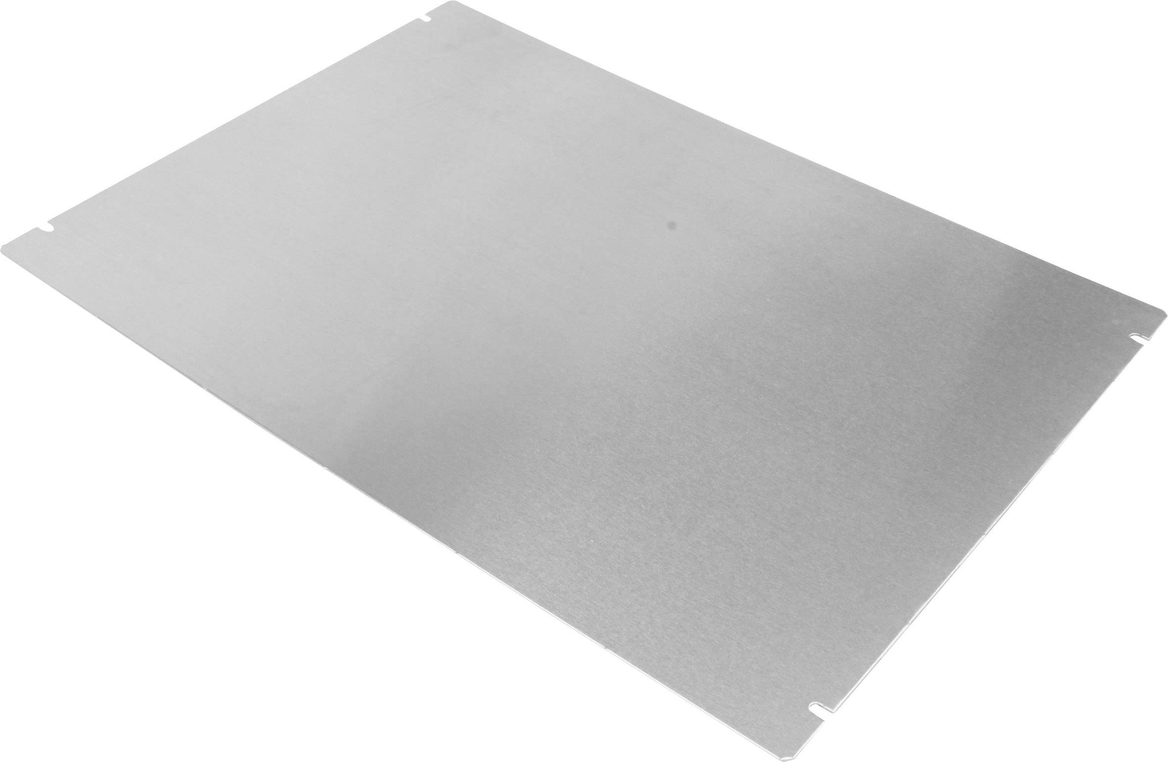 Et rektangulært, sølvfarvet bageplade af metal, flad og blank, uden særlige kendetegn eller håndtag.