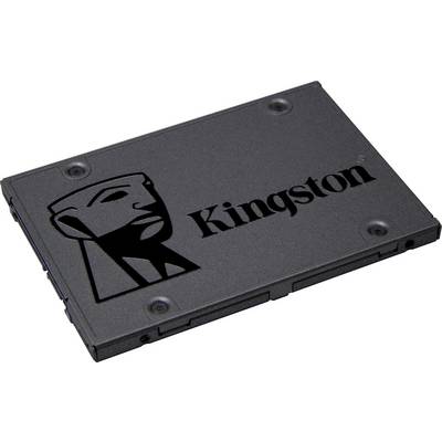 En sort SSD-harddisk med Kingston-logoet og -navnet.