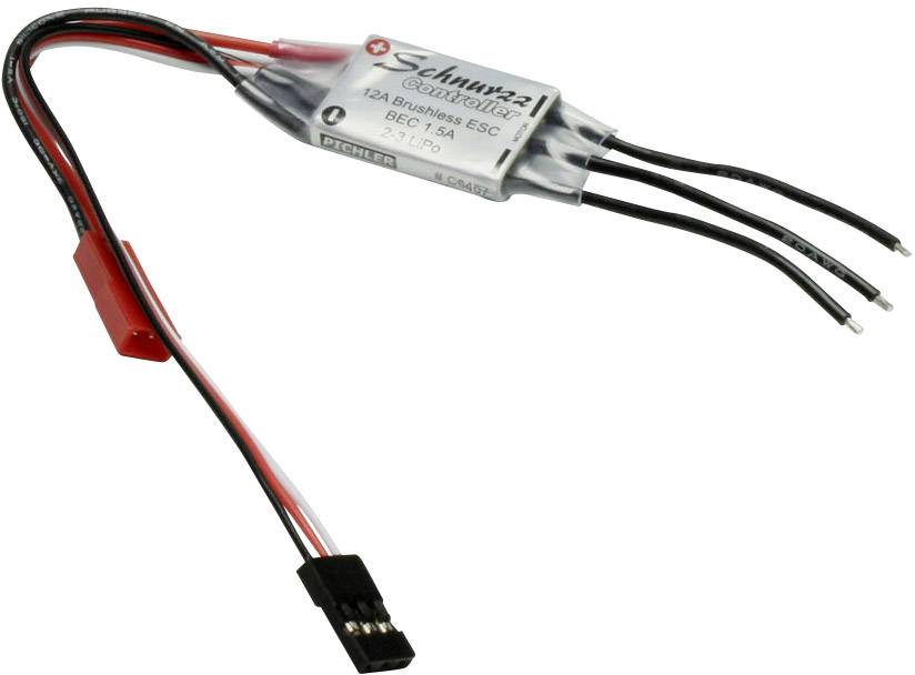 Elektronisk fartregulator (ESC) med forskellige kabler og stik, egnet til fjernstyrede modelbyggeapplikationer.