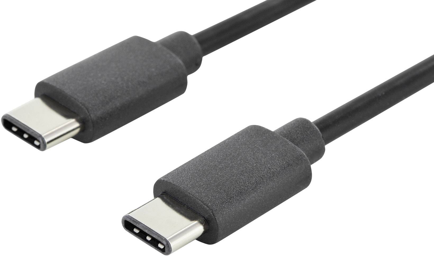 To stk. sorte USB-C-stik ved siden af hinanden på en hvid baggrund.