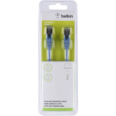 Belkin A3L793BT05MBLHS RJ45 Netværkskabel, patchkabel CAT 5e S/FTP 5.00 m Blå med låsebeskyttelse 1 stk