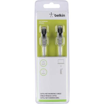 Belkin A3L793BT05M-H-S RJ45 Netværkskabel, patchkabel CAT 5e S/FTP 5.00 m Grå med låsebeskyttelse 1 stk