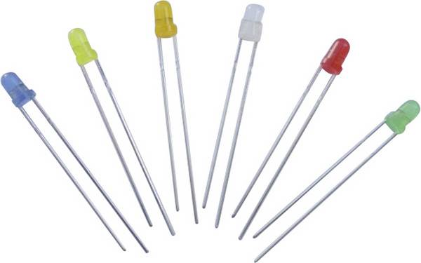 TRU COMPONENTS LED-3-BLINK-BLAU-500 LED med ledninger Blå Rund 3 mm 500 mcd 60 ° 20 mA