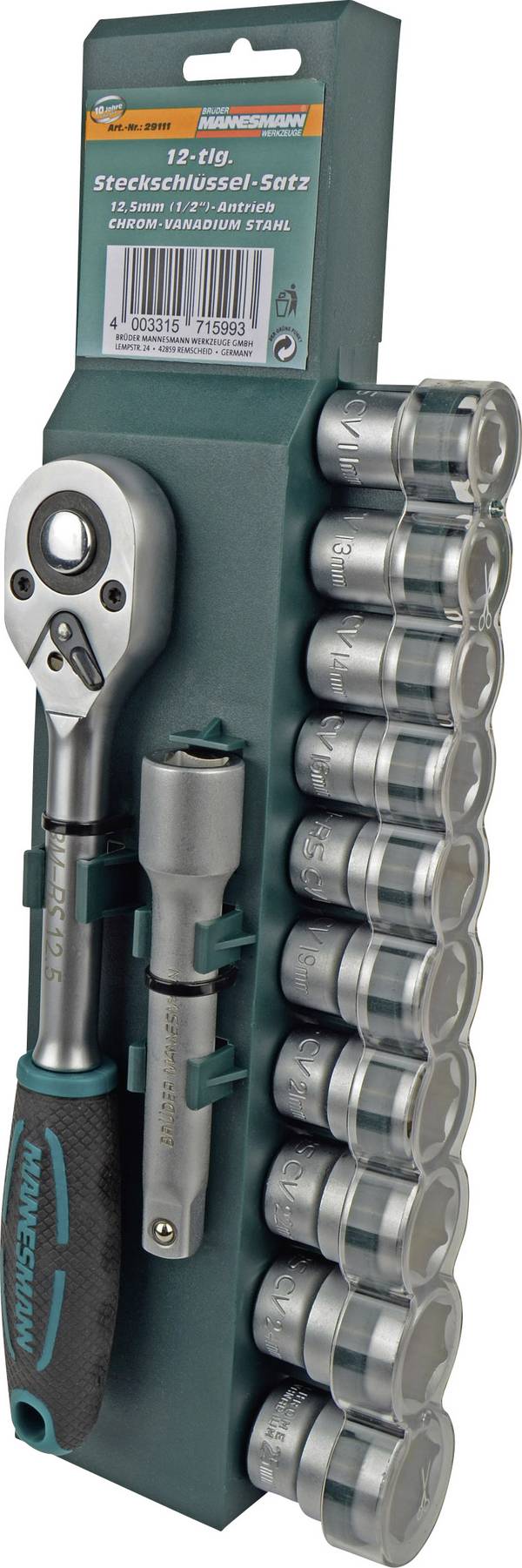Brüder Mannesmann M29111 Topnøglesæt Metrisk 1/2" (12,5 mm)  M29111