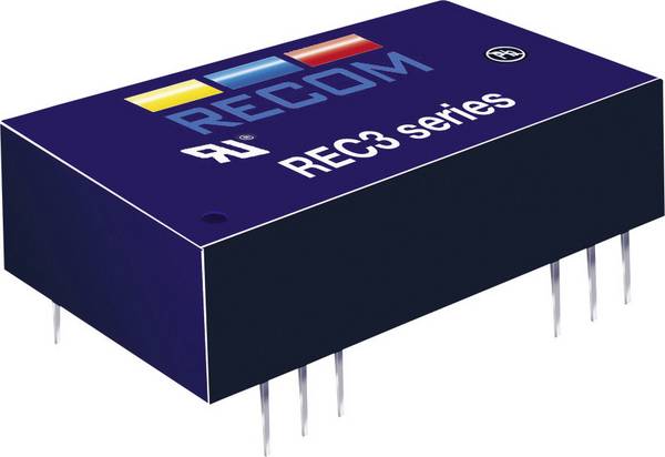 Recom International 10002884 REC3-0515DR/H1 3W DC/DC Converter REC3-0515DR/H1 5 Vdc ± 15 Vdc ±100 mA 3 W
