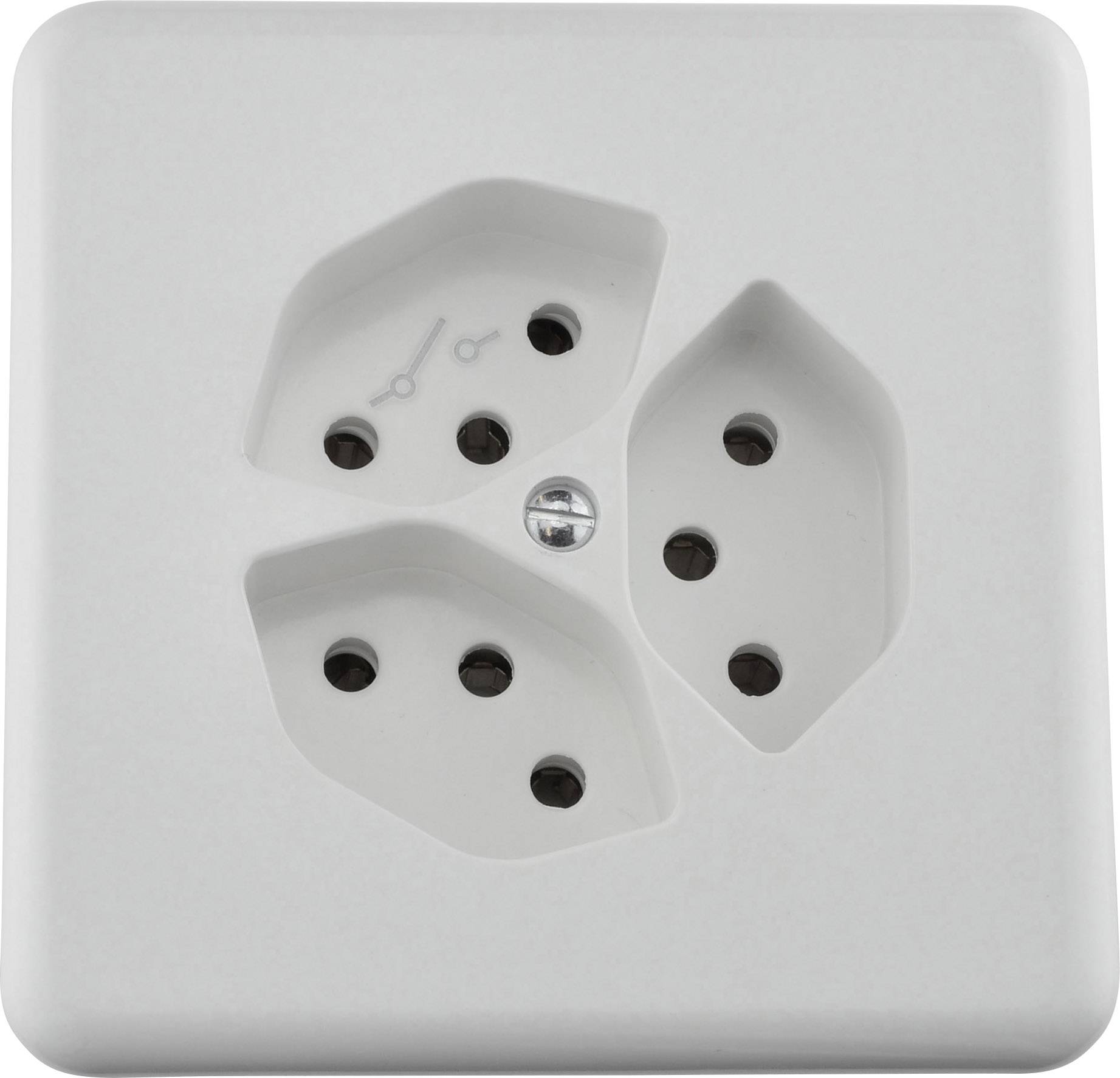 MICA 3x Indsats Trippel-stikdåse Mica Hvid 114293 1 stk