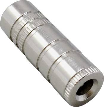 Metalcylinder, blank, med riflet mønster.