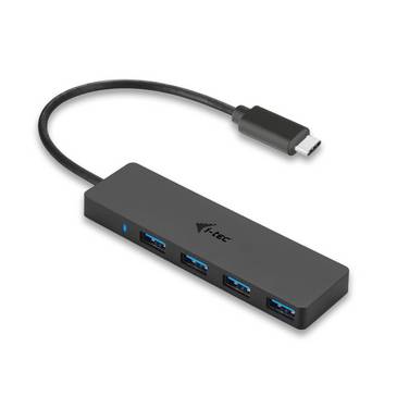 i-tec C31HUB404 USB-hub 4 porte USB-A USB 3.0 5 GBit/s med USB-C-stik Sort C31HUB404