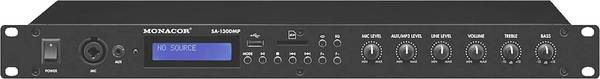 Monacor SA-130DMP PA-forstærker RMS per kanal i 4 ohm: 70 W