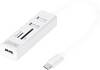 Digitus DA-70243 USB-hub 3 porte USB-A, SD, microSD USB 2.0 480 MBit/s med USB-C-stik, Aluminiumkabinet, med OTG-funktion, med indbygget SD-kortlæser, Metalkabinet Aluminium DA-70243