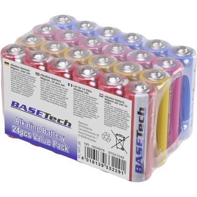 Basetech  AA-batteri  Alkali-mangan 2650 mAh 1.5 V 24 stk
