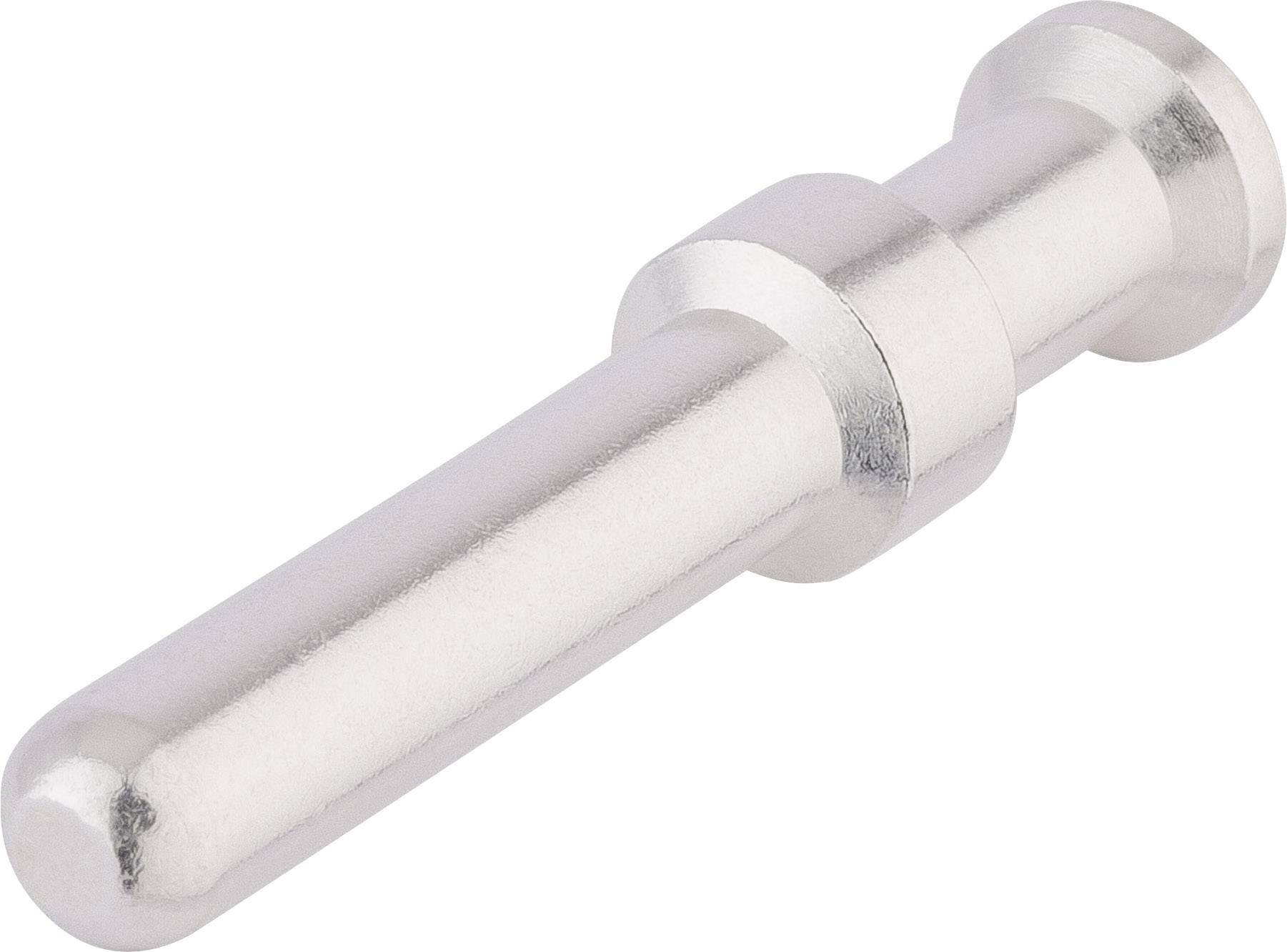 Metalstift med cylindrisk form og rund top, muligvis et forbindelseselement.