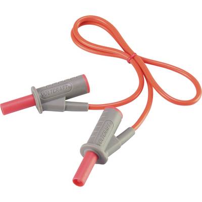 Rødt og gråt måledkabel fra VOLTCRAFT med to isolerede stik.