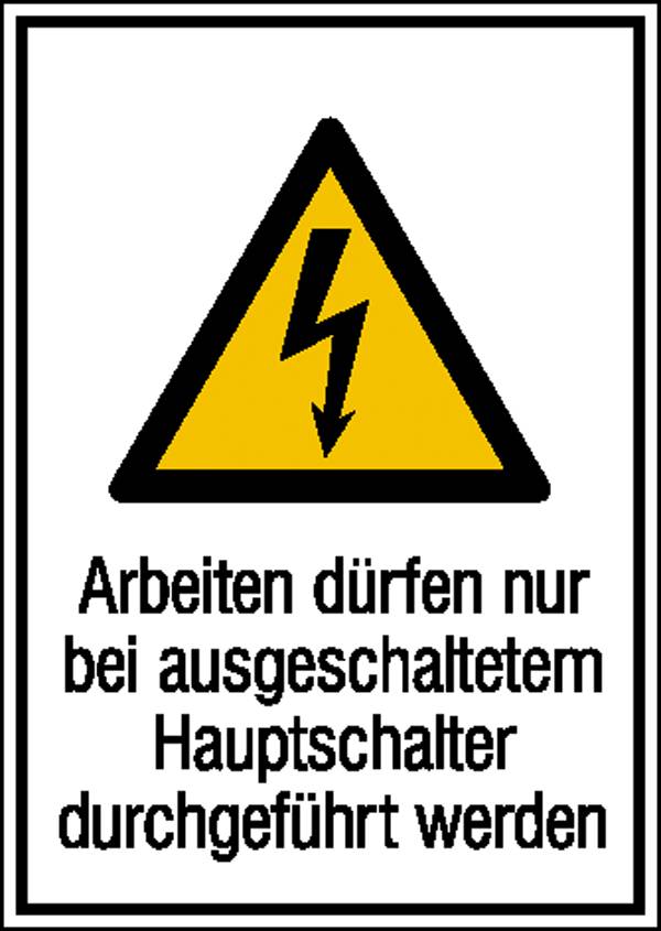 Advarselsskilt kombination Fare! Folie selvklæbende (B x H) 131 mm x 185 mm ISO 7010 SafetyMarking Warnkombischild 21.1245 1 stk