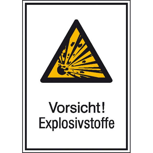 Advarselsskilt kombination Advarsel! Eksplosionsstoffer Folie selvklæbende (B x H) 131 mm x 185 mm ISO 7010 SafetyMarking Warnkombischild 21.0402 1 stk