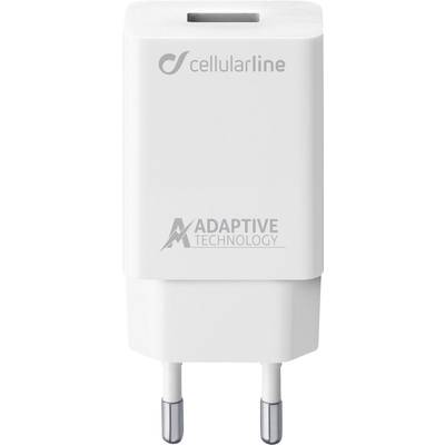 Cellularline ACHSMUSB15WW USB-oplader 15 W Stikdåse Udgangsstrøm max. 2400 mA Antal udgange: 1 x USB 2.0 tilslutning A 