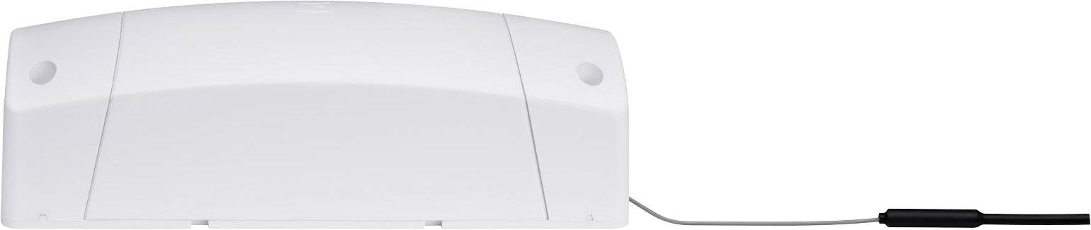 En hvid sensor med et kabel på højre side, bruges til temperaturovervågning eller sikkerhedsforanstaltninger.