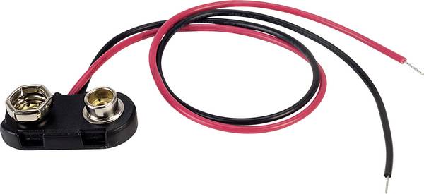 TRU COMPONENTS BS-ER-1-200 Batteriklemme 1 9 V blok Trykknaptilslutning (L x B x H) 24.5 x 11.8 x 7.3 mm