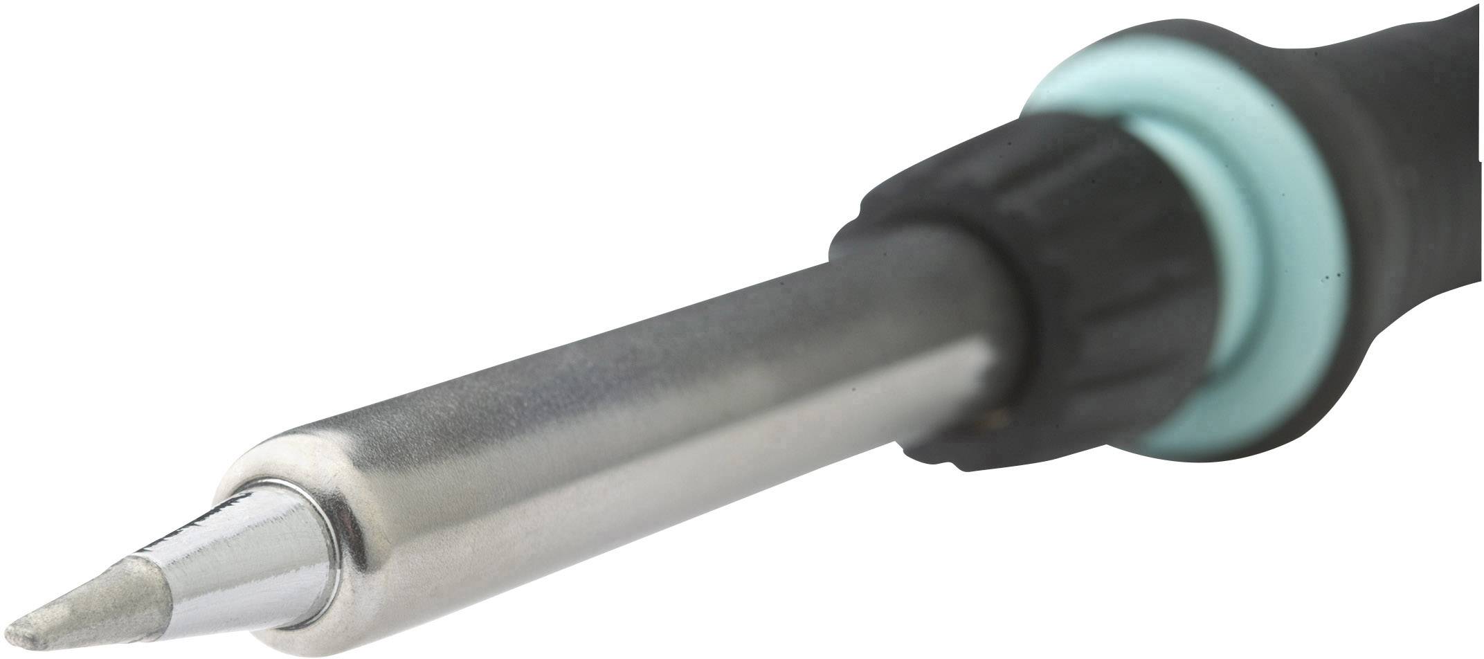 Loddekolbe med smal metalspids, egnet til fine loddeopgaver inden for elektronik eller håndværk.