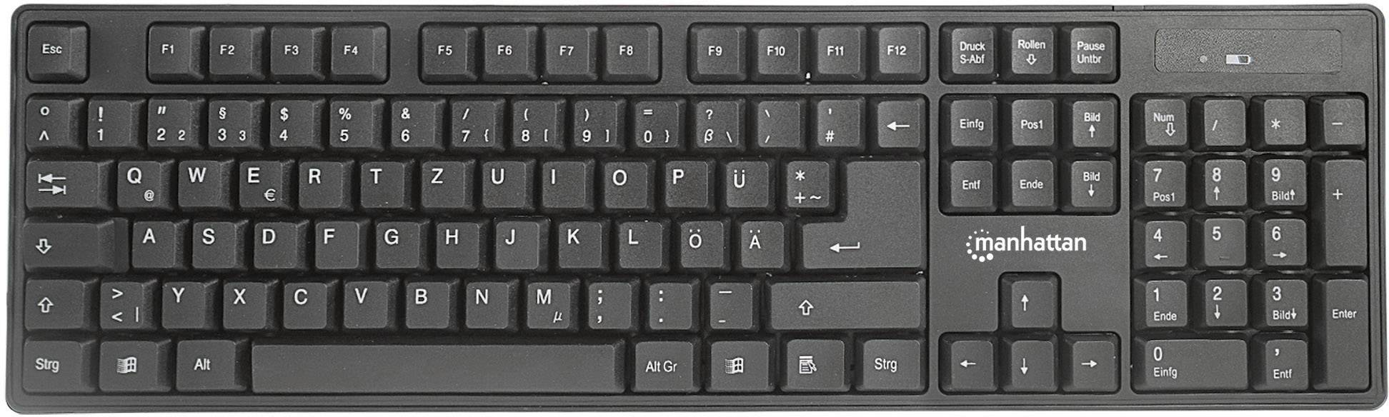 Manhattan 178990 Tastatur, musesæt Trådløs Deutsch, QWERTZ Sort-4