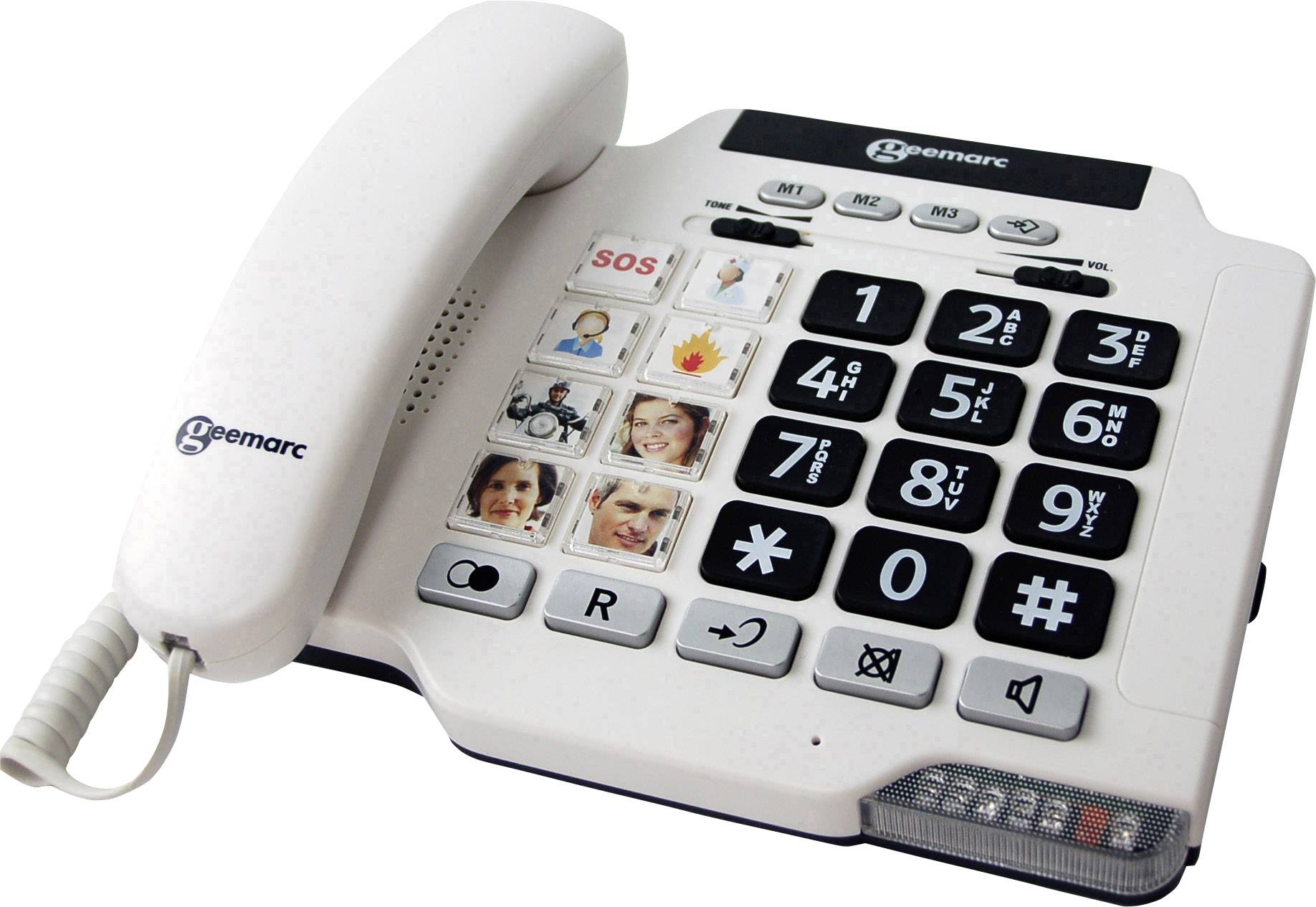 Geemarc PHOTOPHONE 100 Senior fastnettelefon Foto-taster Hvid