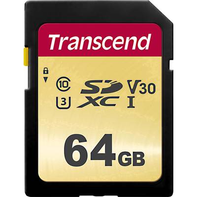 Transcend Premium 500S SDXC-kort 64 GB Class 10, UHS-I, UHS-Class 3, v30 Video Speed Class