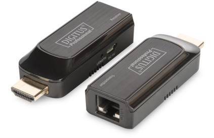 To HDMI-adaptere, en med USB-stik, den anden med HDMI-stik, begge mærket 'Digitus Professional'.