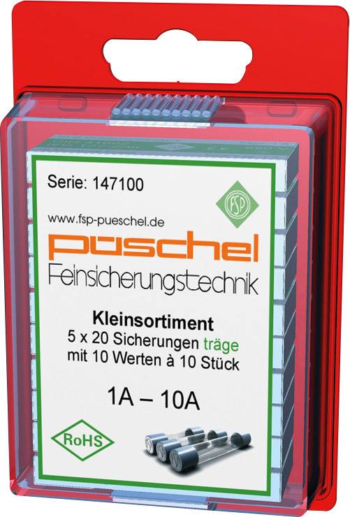Püschel Feinsicherungen SORTI03TB SORTI03TB Finsikring (Ø x L) 5 mm x 20 mm Træg -T- Indhold 100 stk