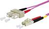 Metz Connect 151S1EOJO10E Glasfiber Lyslederkabel Tilslutningskabel 1.00 m Violet [2x LC-stik - 2x LC-stik] 50/125 µ Multimode OM4