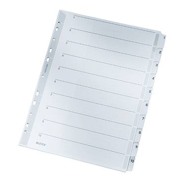 Leitz 4324 Register A4 1-10 Karton Grå 10 registerblade 43240000