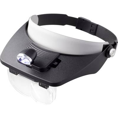 TOOLCRAFT TO-5137803 Hovedlup med LED-belysning Forstørrelsesfaktor: 1.2 x, 1.8 x, 2.5 x, 3.5 x Linsestørrelse: (L x B)